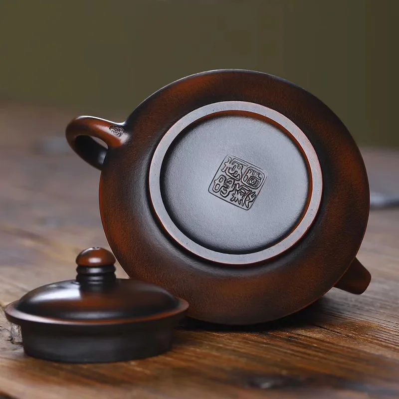 

Yixing famous raw Zisha teapot sheds zhoupan famous manual nixing pottery travel tea set