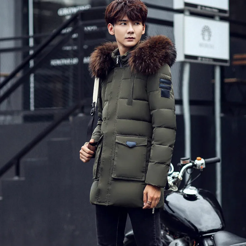 Парки длинные толстые и теплые зимние Для мужчин s теплое зимнее пальто