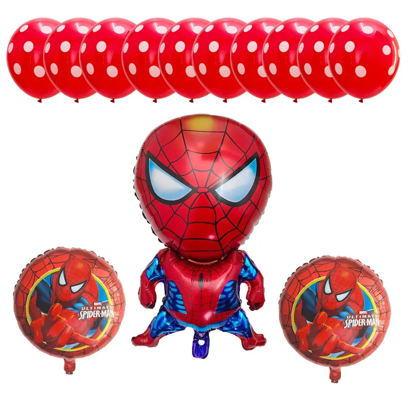 13 шт. паук hero Человек Фольга воздушные шары красные синие из латекса воздушный