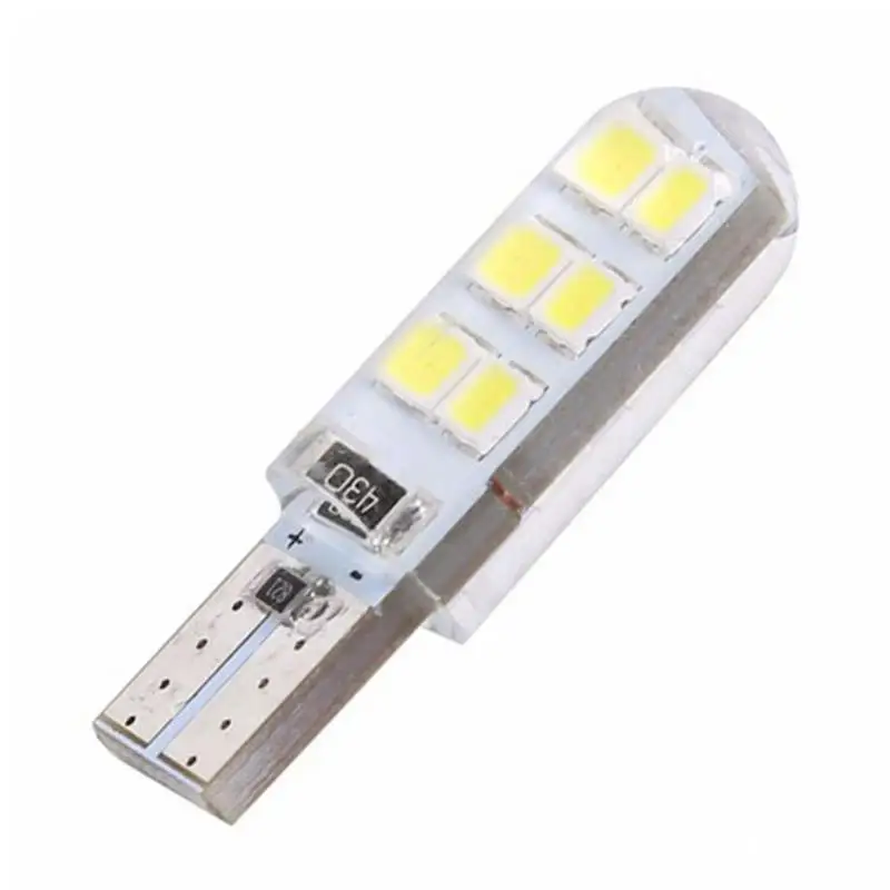 

Car LED Signal Light Car Light T10 2835 12SMD Decoding High Light Light Brightness Display Wide Plate Silicone License S4F4