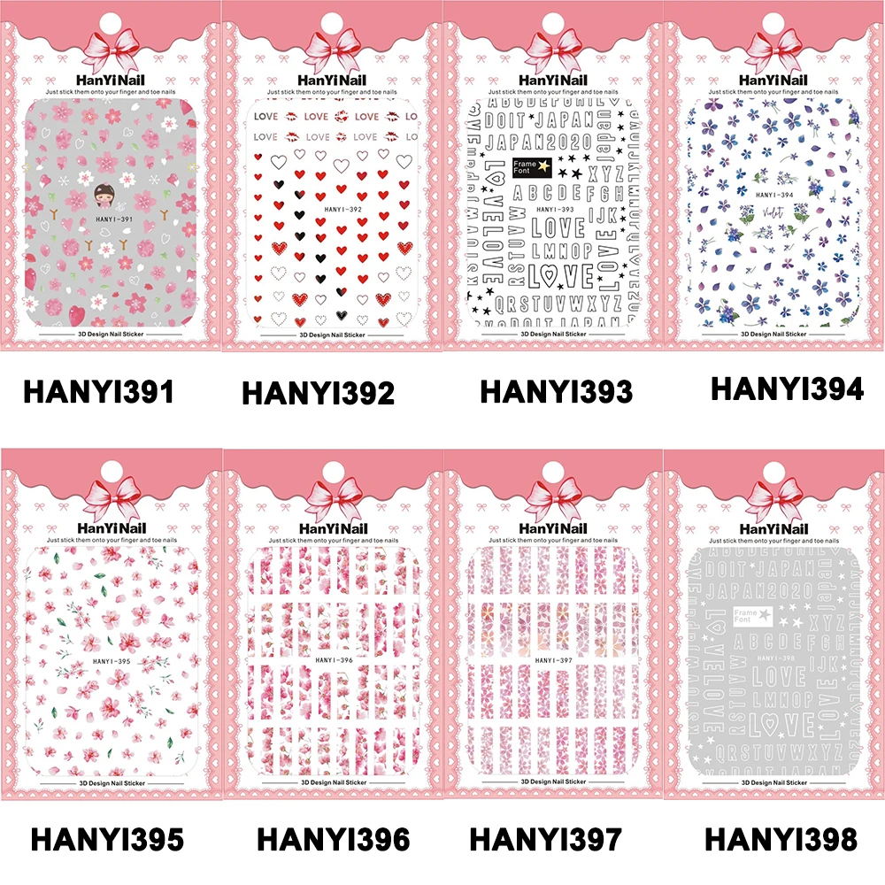 

1 Sheet Fashion 3D Flower Letter Nail Stickers Self Adhesive Decoration Decals Tips Manicure Nail Art Decals Stickers For Nails