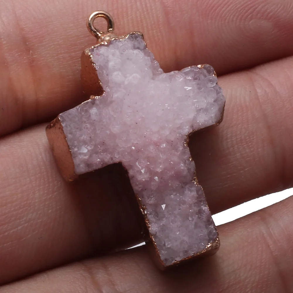 Взрывчатые Новые Подвески с драгоценными камнями в форме Креста Агаты