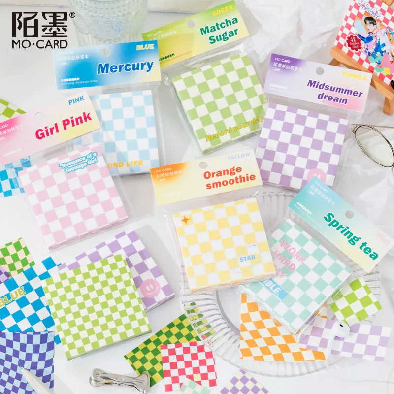 

100pcs/lot Memo Pads Sticky Notes Heart Checkerboard Paper Junk Journal Scrapbooking Stickers Office School