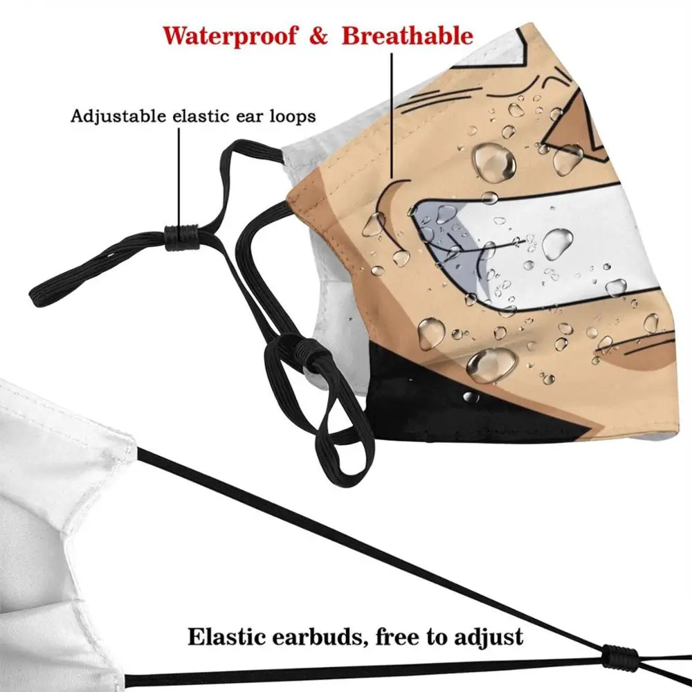 Маска многоразовая для лица с фильтром Pm2.5 принтом вынужденная Улыбка |