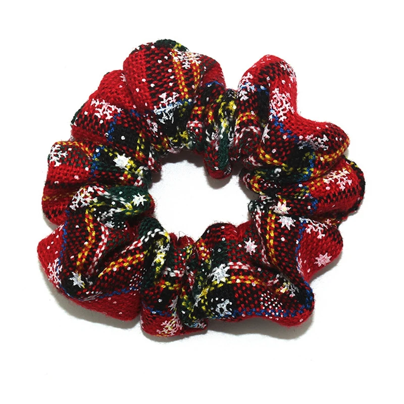 Модная Рождественская фланелевая большая резинка для волос Европейская и