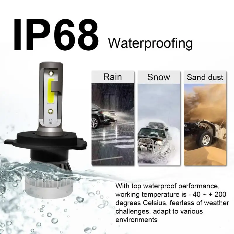 

1 Pair H4 H11 LED Headlight Conversion Kit Hi/Low Bulb 90W 12000LM White 6000K Headlight Bulb Motorcycle Headlight Car Headlight