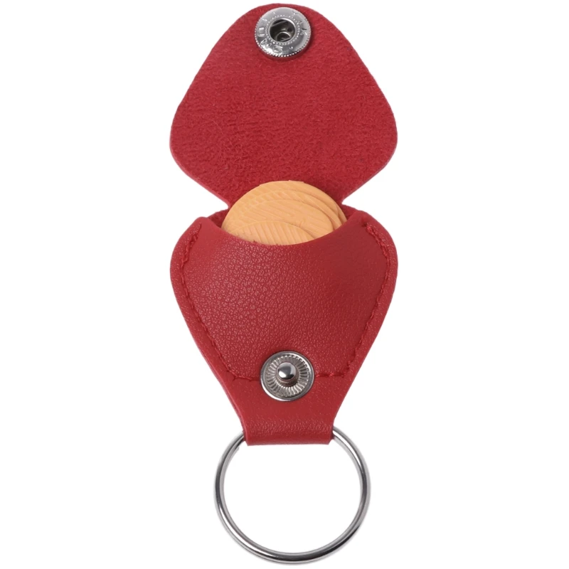 

Guitar Picks Package Picks Bag Leather Case Key Holder Chain Reeds Plectrum