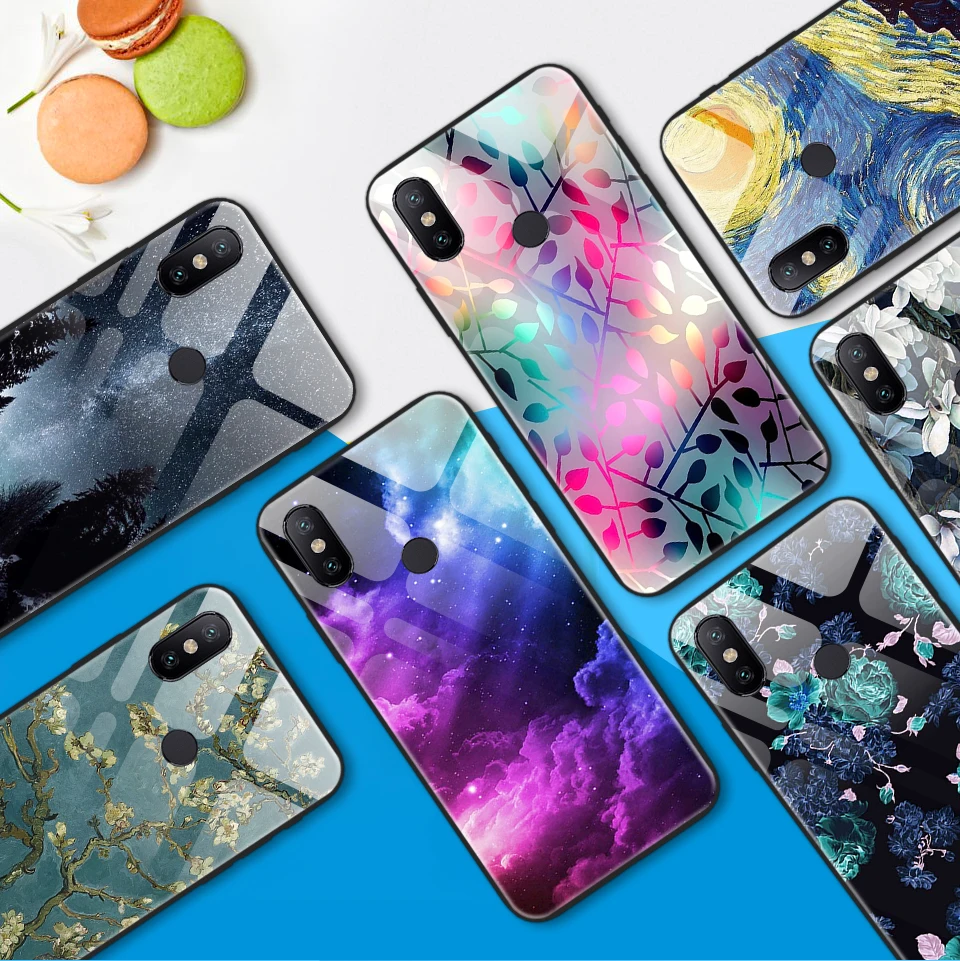 Чехол из закаленного стекла для Xiao mi A1 A2 A2Lite Edge Cover для Xiaomi mi 6 6X для задней крышки, Твердый чехол с полной защитой звездного цвета
