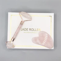 Jade Roller Rose Quartz Face Slimming Massager Face Lifting Natural Jade Stone Facial Massage Roller Skin Care Beauty Set Box
