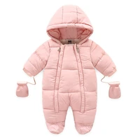 infant baby boys girls winter snowsuit romper hoodied footie outwear toddler jumpsuit down coat jacket gloves 0 24months
