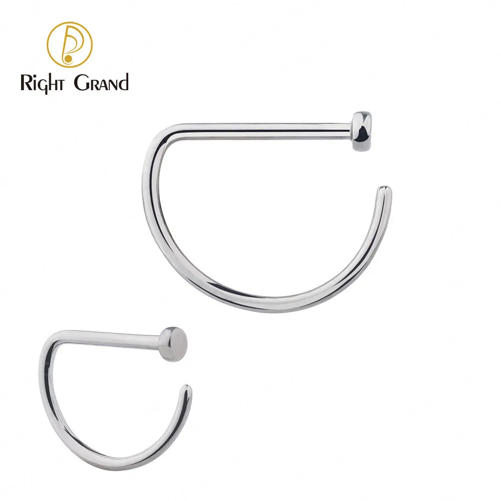 Кольцо для пирсинга титановое открытое D-образное кольцо носа 5 шт./лот правое Grand