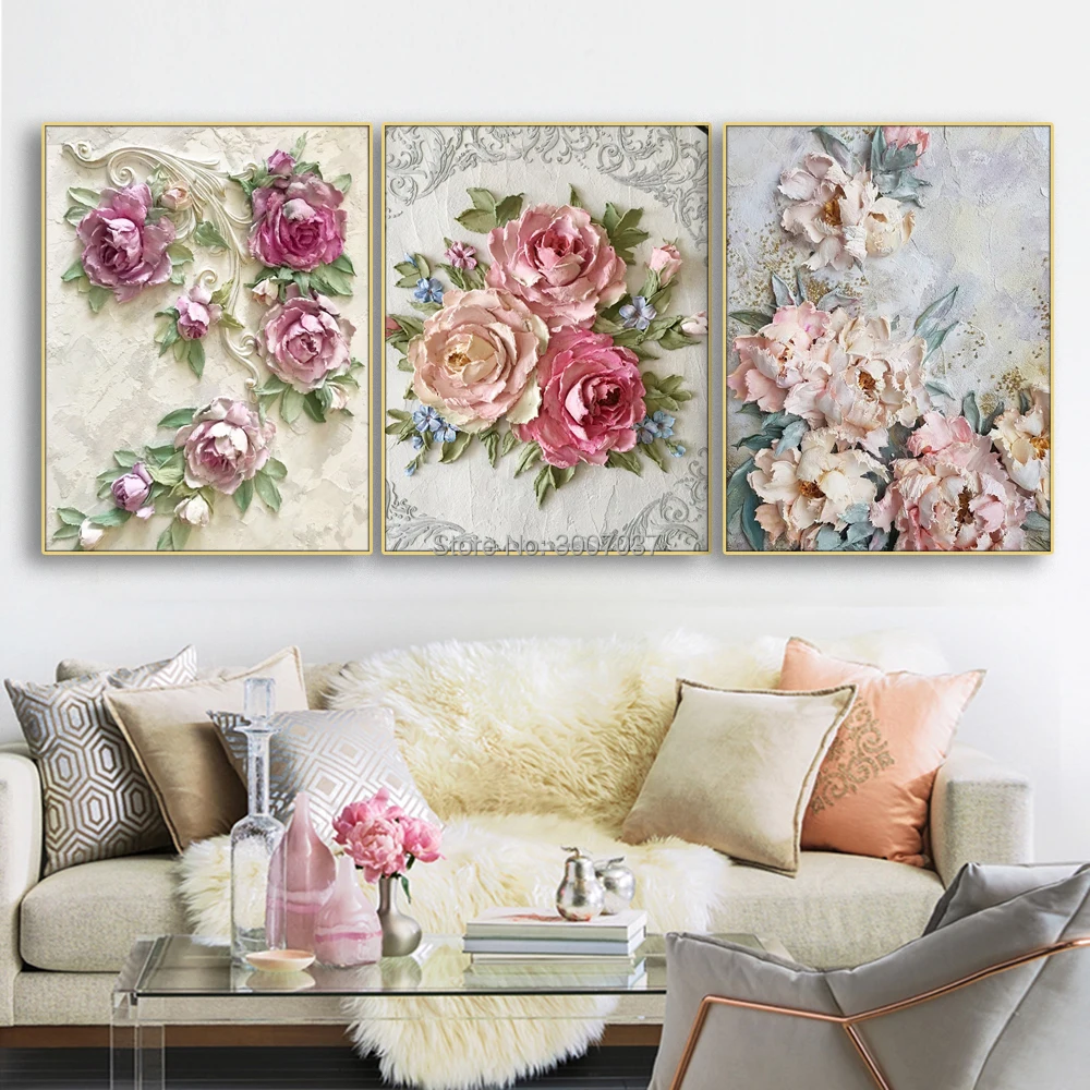 Beste Hand Geschilderd Scandinavische Bloem Canvas Schilderij Kalligrafie Art Home Decoration Schilderijen Muur Pictures Voor Woonkamer