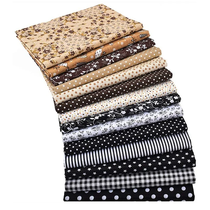 

Hot 14Pcs 50cmx50cm Floral Printed Cotton Fabric Bundle Squares Quilting Sewing Patchwork Cloths DIY Scrapbooking Artcraft