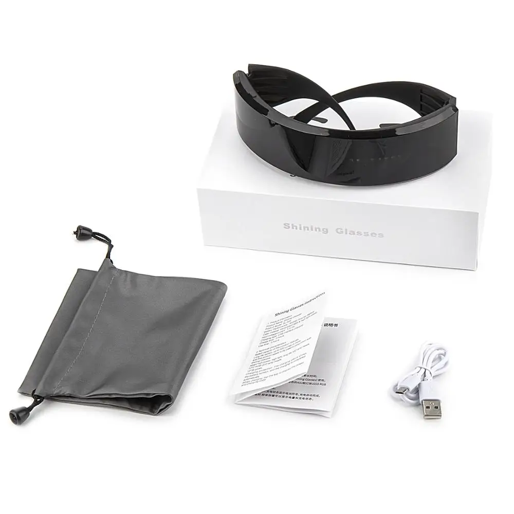 

Bluetooth LED Party Glasses APP Control RGB Luminous USB Charge DIY Multi-lingual Quick Flash LED EMD DJ Electric Glasses