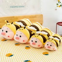2022new how bee dressing pig plush toy bee suit piggy stuffed cartoon animals hug throw pillow big eyes pig doll cuddly plushies