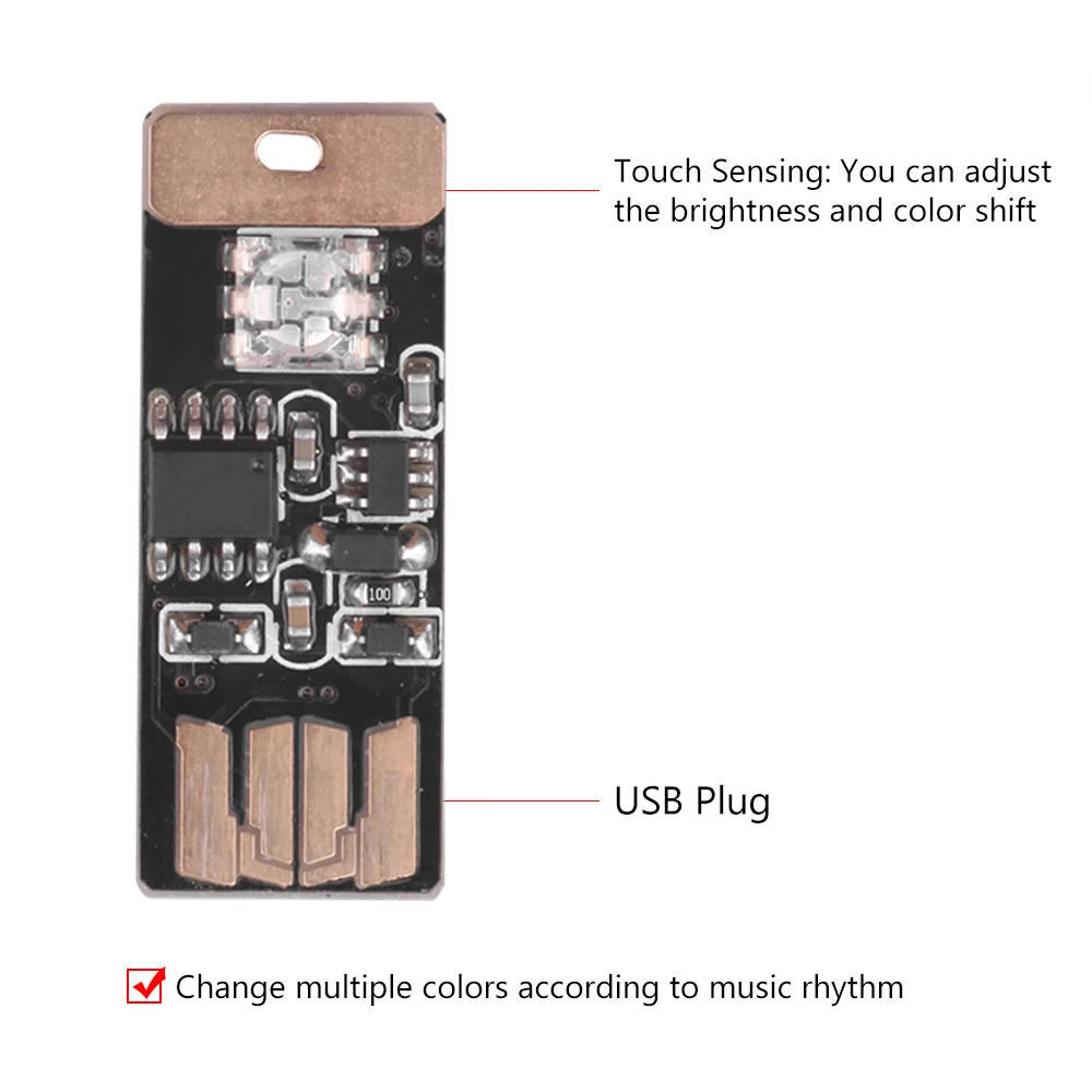 USB Автомобильный светодиодный атмосферный светильник автомобильный Стайлинг