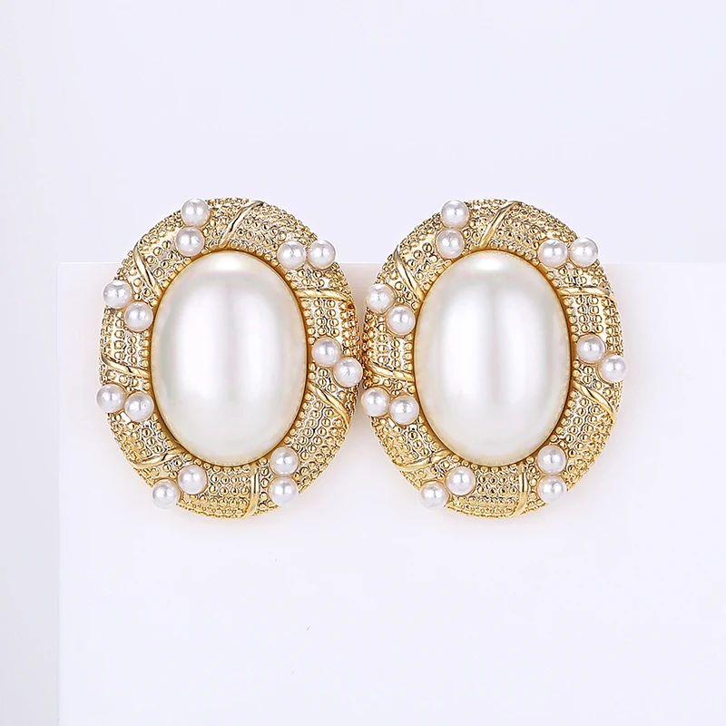 Женские серьги гвоздики в форме капли с искусственным жемчугом|Серьги-гвоздики| |