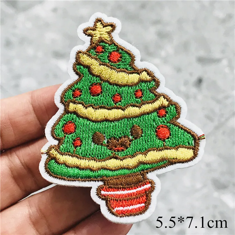 1 шт. Рождественские лоси снеговик вышивка нашивки ПРИШИТАЯ аппликация значок