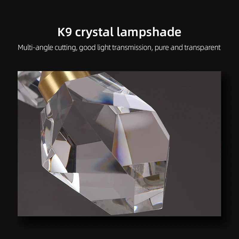

1 Nordic Diamond Cut Crystal Pendant Light Living Room Dining Room Indoor Lights Stair Bar Loft Lighting Ceiling Chandelier Lamp