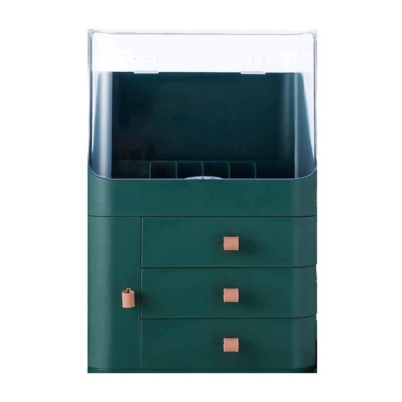 

Jewelry Organizer Makeup Organizer Cosmetic Storage Box Drawer Type Desktop Finishing Rack Dustproof Mask Case