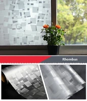 self adhesive glass film rhombus pieces privacy protection home decor dampproof glass cover for bedroom bathroom kitchen balcony