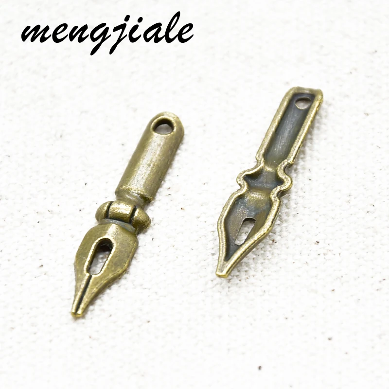 23 шт. тибетский серебряный позолоченный перьевая ручка амулеты из сплава металла