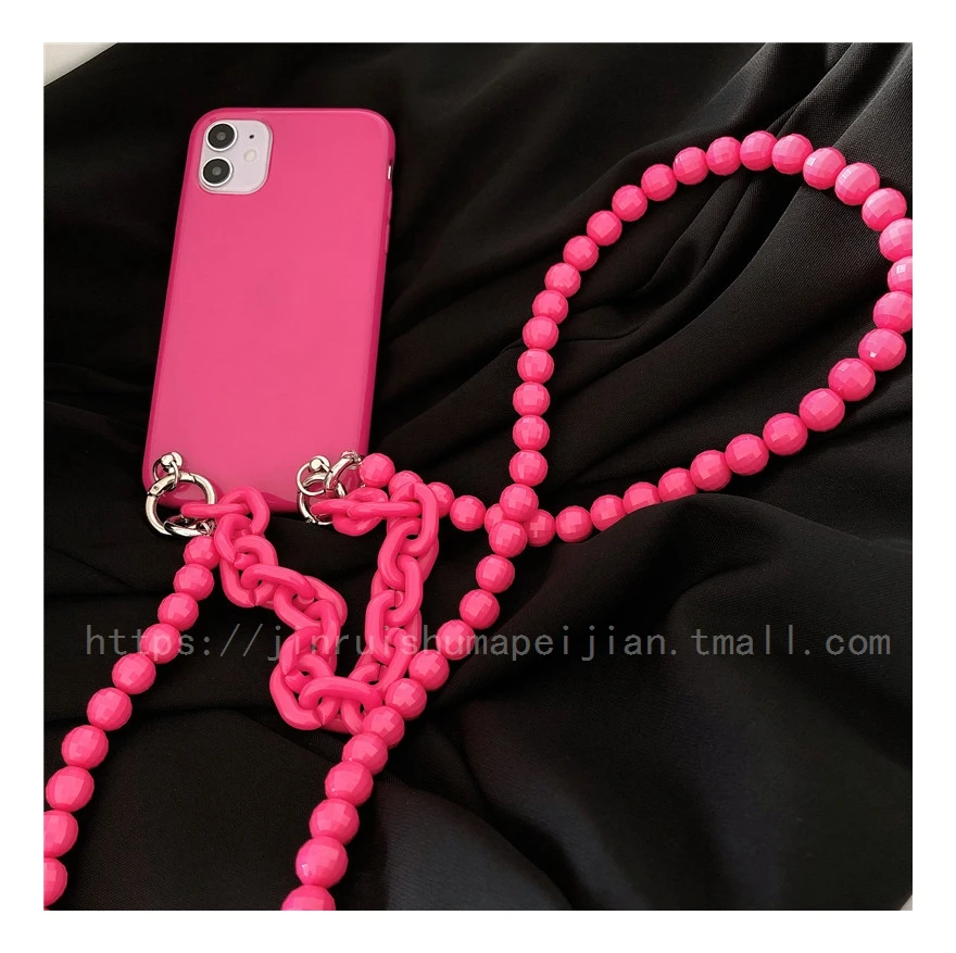 Флуоресцентный мягкий чехол через плечо с ремешком для iphone 11 Pro Max 12 MiNi X XR XS 6 7 8 plus SE