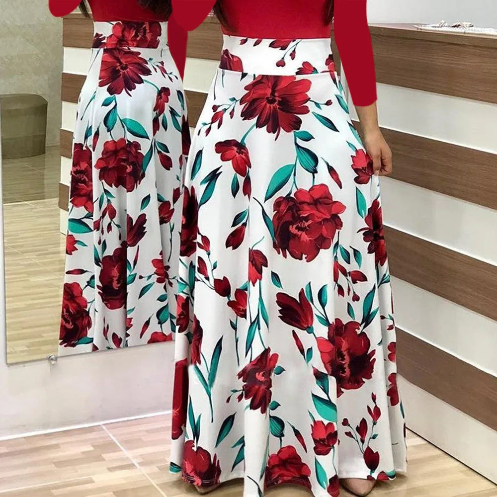 Fashion Women Dresses Long Sleeve Floral Boho Print Maxi Ladies Casual Dress Evening vestidos Prom Costume new | Женская одежда