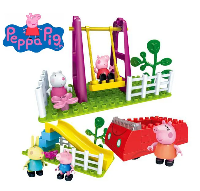 Оригинальная игрушка Свинка Пеппа Peppa Джордж папа мама семья Свинг горка в парк