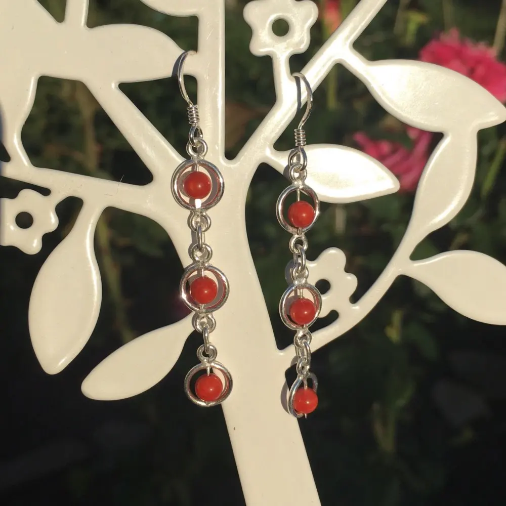 Серьги подвески с бисером 5 см|Серьги-подвески| |