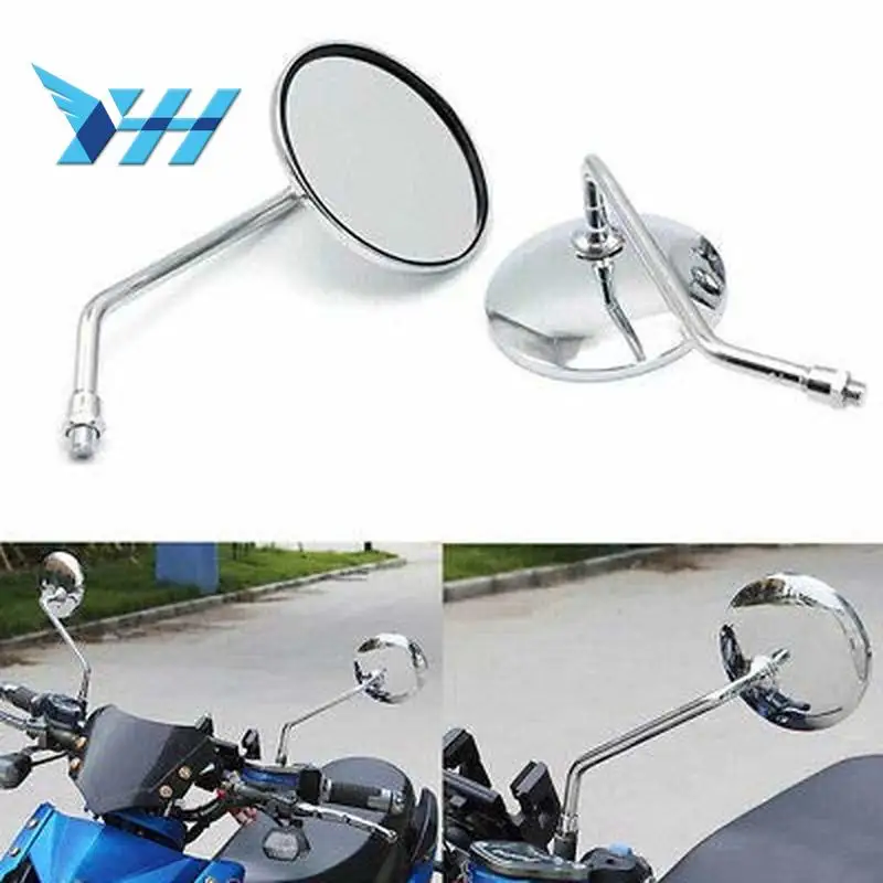

Newest Design for Yamaha for Suzuki Scooter for KTM ATV 8MM 1Pair Chrome Motorcycle Rear View Side Mirror Rearview Mirrors