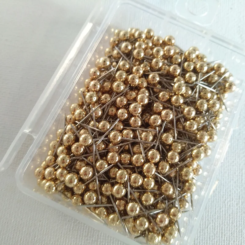 

Map Tacks Push Pins, with 1/ 5 Inch Round Plastic Head and Steel Point, 400 PCS (Gold)