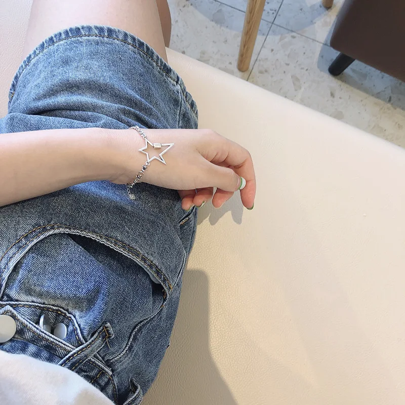 Женский винтажный браслет регулируемая цепочка с пентаграммой | Украшения и