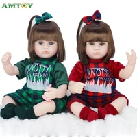 amtoy 42cm silicone reborn doll simulation baby bebe dolls reborn soft toddler baby toys girls child birthday christmas gifts