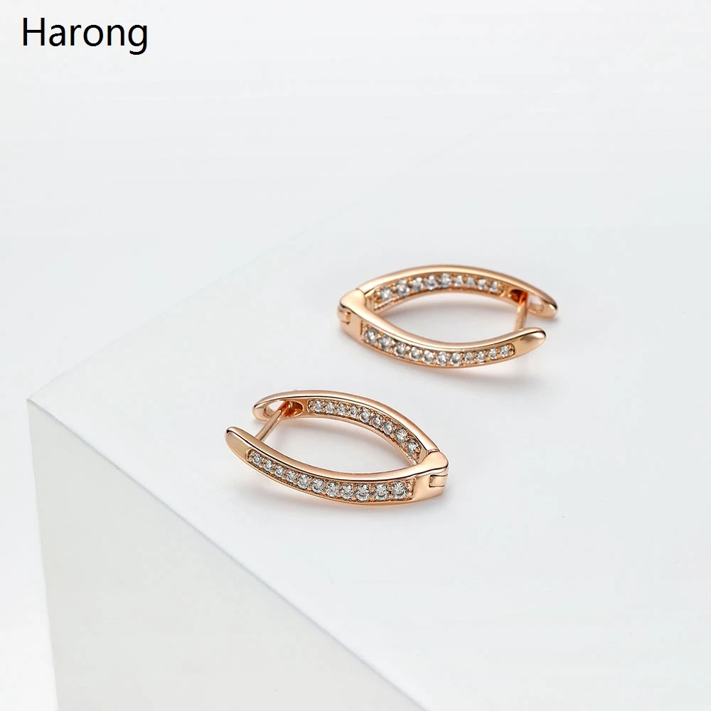 

Luxury Copper Zircon Metal Earrings V Shape Female Jewelry Earrings Accessories Woman Girl Small Cute Stud Earrings Gift