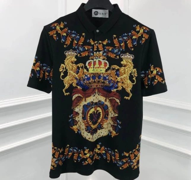 

2020 Весна 20ss Новая Мода известная корона лев Королевский бриллиант цветочный принт вышивка брендовая одежда футболка
