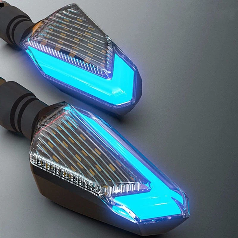 

Daytime Light Running Lighting Accessories 2pcs Pair Motorcycle 2in1 Blue+Yellow Dual LED Indicator Turn Signal