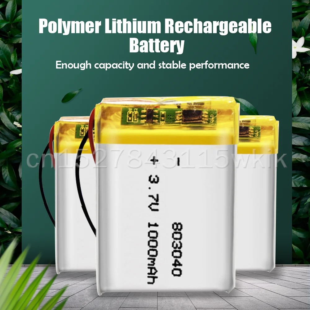 803040 1000mAh 3 7 V литиевая полимерная аккумуляторная батарея для MP3 GPS LED Lights DVR PDA Toys