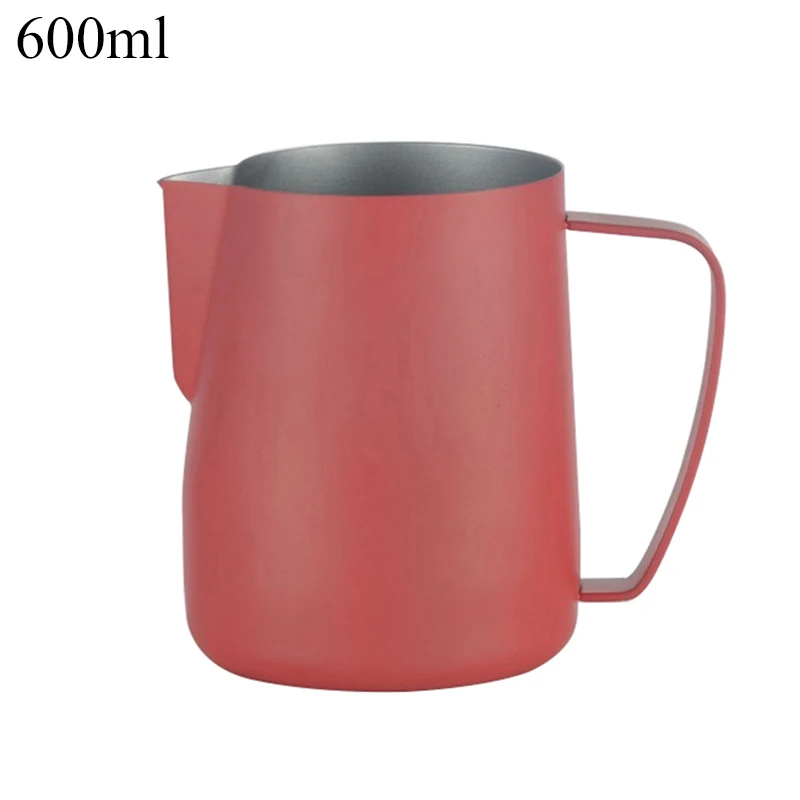 rose red 600ml Кувшин для вспенивания молока из нержавеющей стали, кувшин для вспенивания молока для латте, кувшин для вспенивания молока, ручной кувшин для кофе эспрессо, бариста, ремесло - Цвет: rose red 600ml