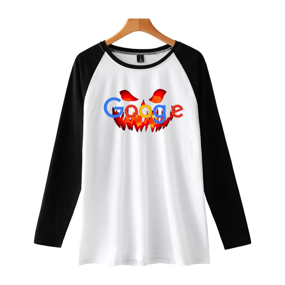 Новая модная футболка с логотипом Google на тему Хэллоуина в стиле Харадзюку