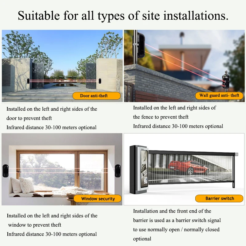 Водонепроницаемый двухлучевой датчик активный инфракрасный детектор вторжения