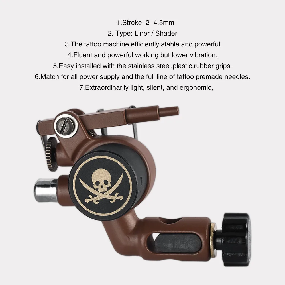 Тату машинка в виде черепа вращающаяся тату линейка и шейдер электрическая для