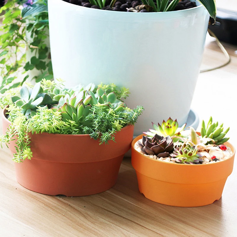 

Plastic Flower Plants Pots Nursery Garden Planter Home Office Decorative Craft Floor Pastoral