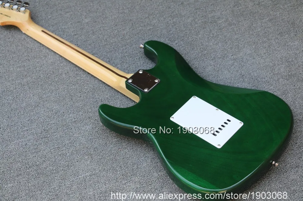 2021 ling up custom green ST электрическая гитара Кленовая подставка пользовательский