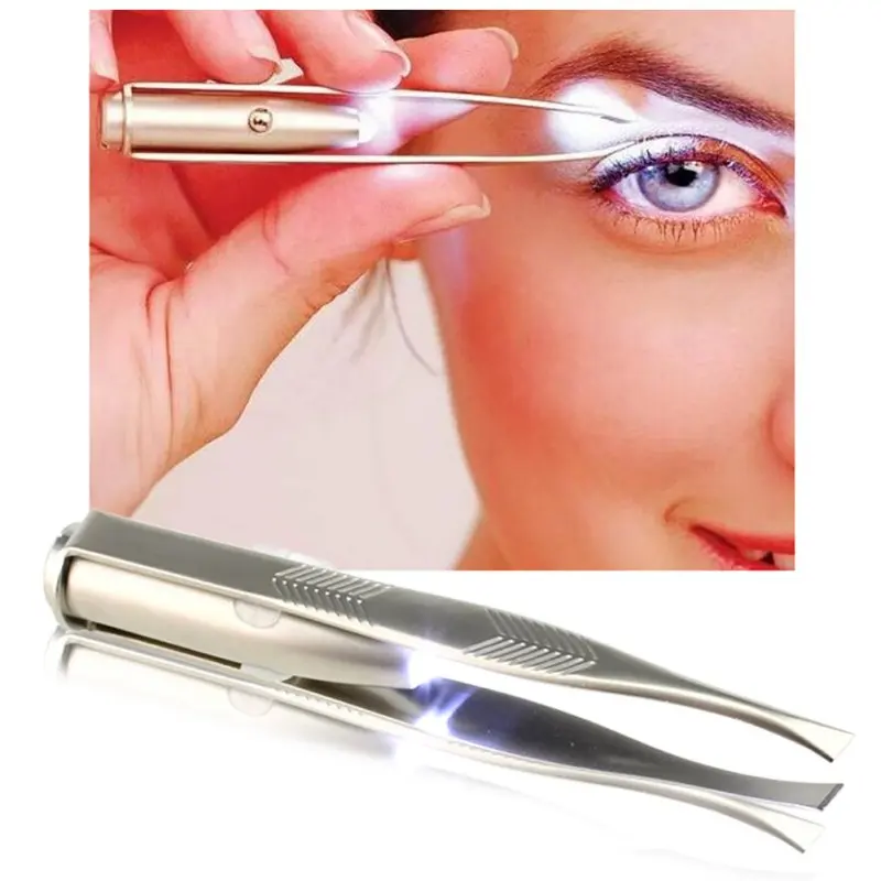 

1pc Stainless Steel LED Tweezer Eyelash Eyebrow Eyes Hair Remover Tools P1