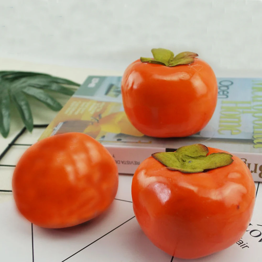 

10pcs High imitation fake artificial persimmon Fruit&artificial plastic fake simulated persimmon fruit model