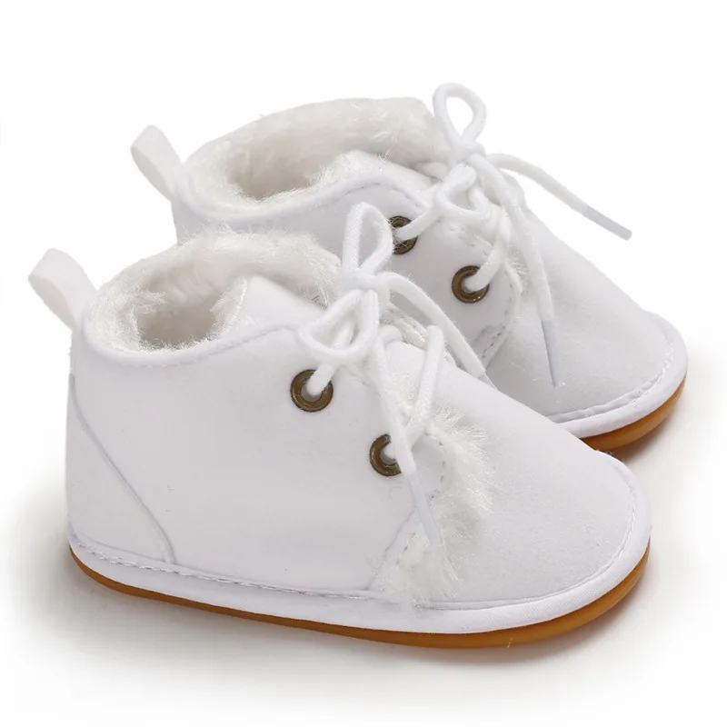 white Baby spring and autumn Girls Boys Shoes Soft Sole 0-18 month Anti-Slip Infant Prewalker Toddler Booties - Цвет: white