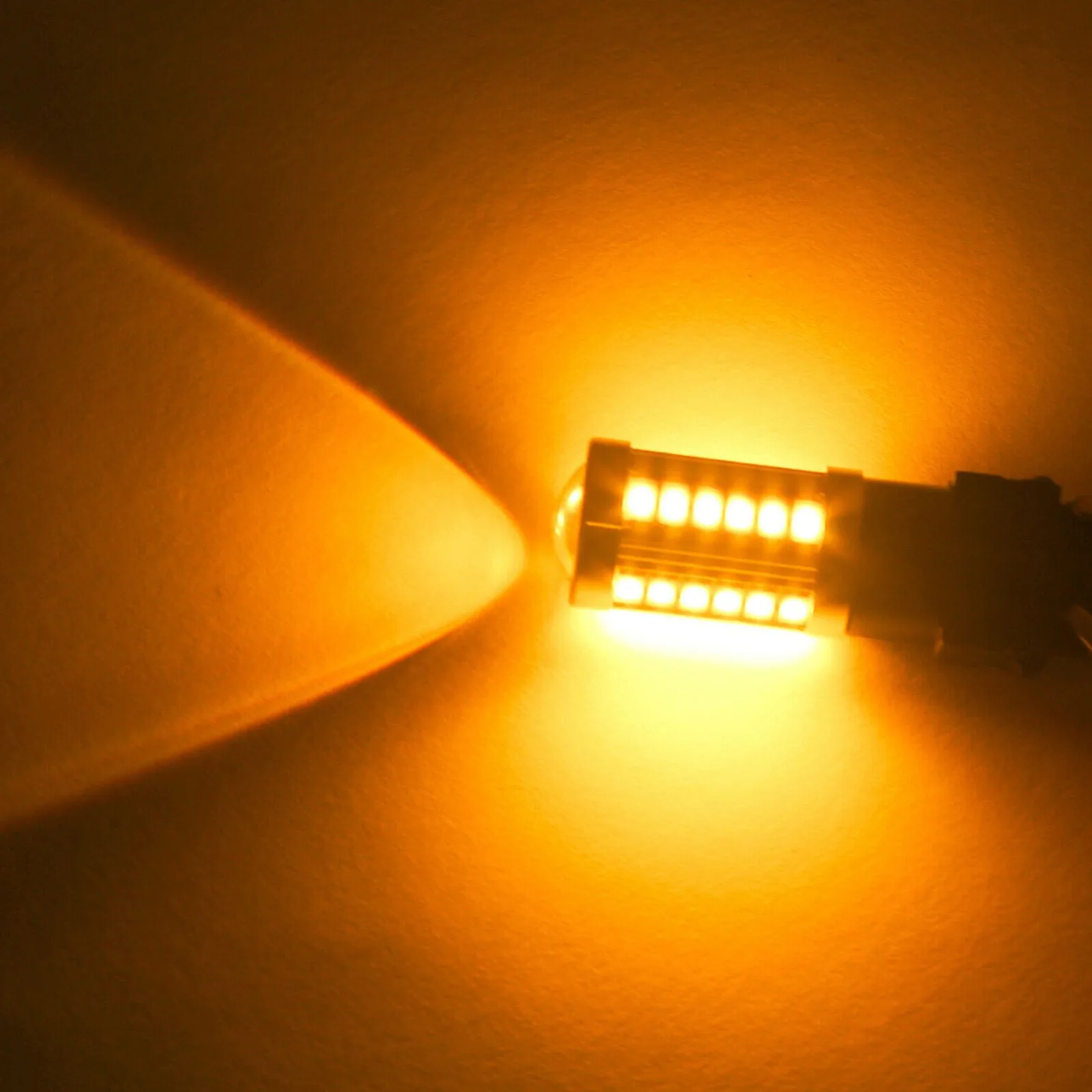 

12v LED Bulbs 2 Pieces 2.44\" X 0.74\" 3000K 7443 Amber Turn Signal Light