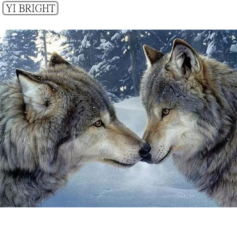 5d алмазная картина с изображением волка украшения дома полная квадратная дрель