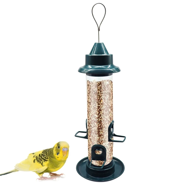 

Bird Feeder Hanging Wild Bird Seed Feeder for Mix Seed Blends All Plastic Anti-Water Small Bird Feeder for Garden